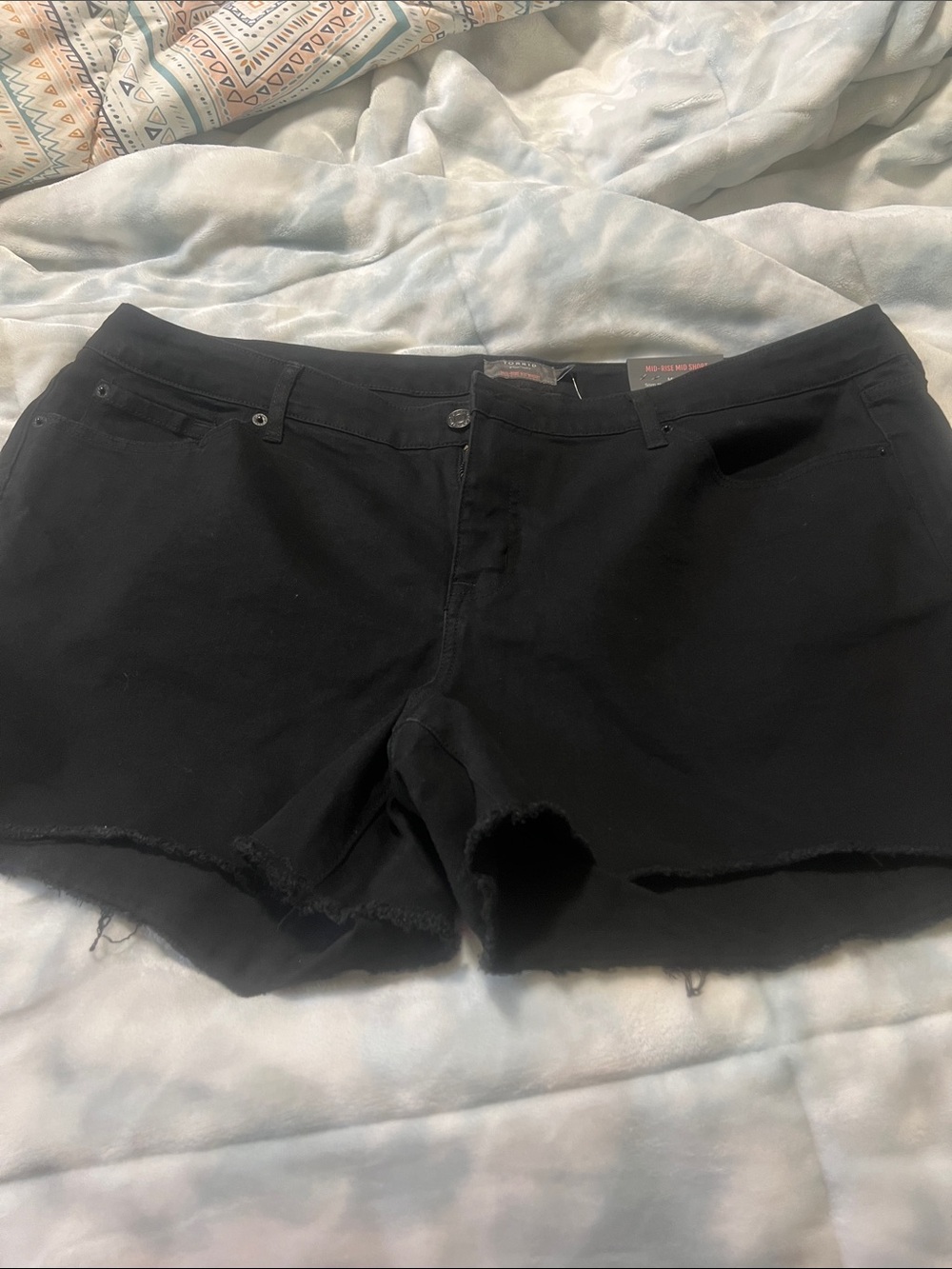 torrid Black Denim Cutoff Shorts with Raw Hem
